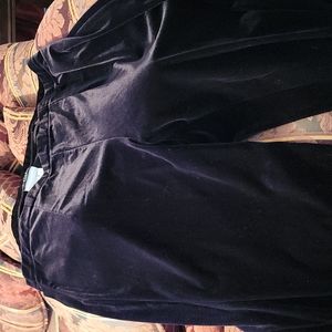 Black velvet material elastic waist women size 1x pants
